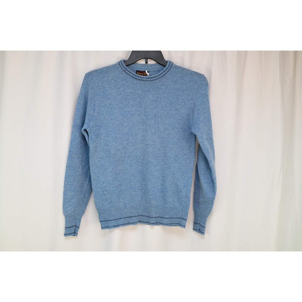 Botany 500 Blue Wool Blend Crew Neck Sweater Vintage Made in USA Women Medium